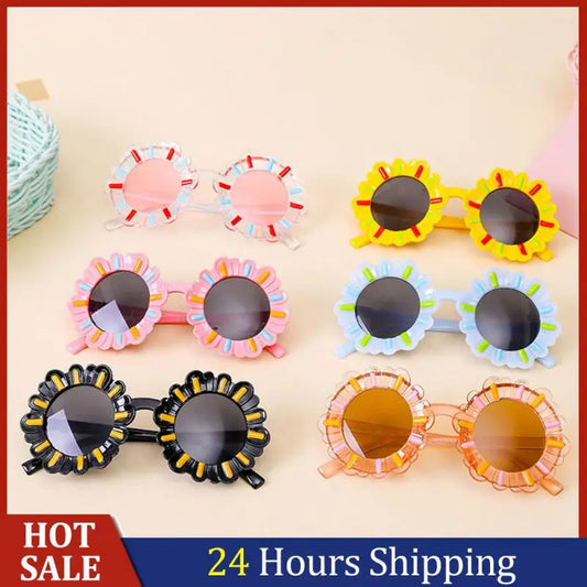 Candy Color Kids Sunglasses Cartoon Sunflower Gafas Sol Mujer  UV Protection Travel Shades Baby Boys Girls Eyewear Sun Glasses